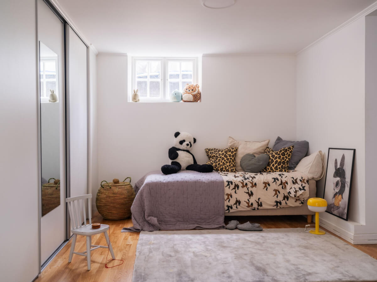 Painted Floorboards in a Unique Family Home in Sweden 30 basement childrens room