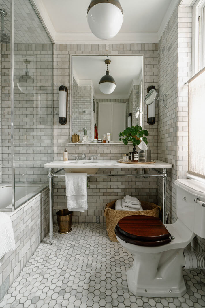 Best of 2025: Bathrooms 52 bathroom gray tiled marble sink Best of 2025: Bathrooms