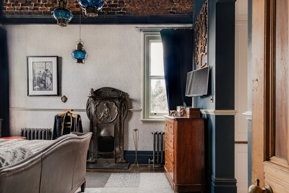 A Grand Victorian Villa in Manchester with Bold Interiors 23 bedroom exposed brick wall