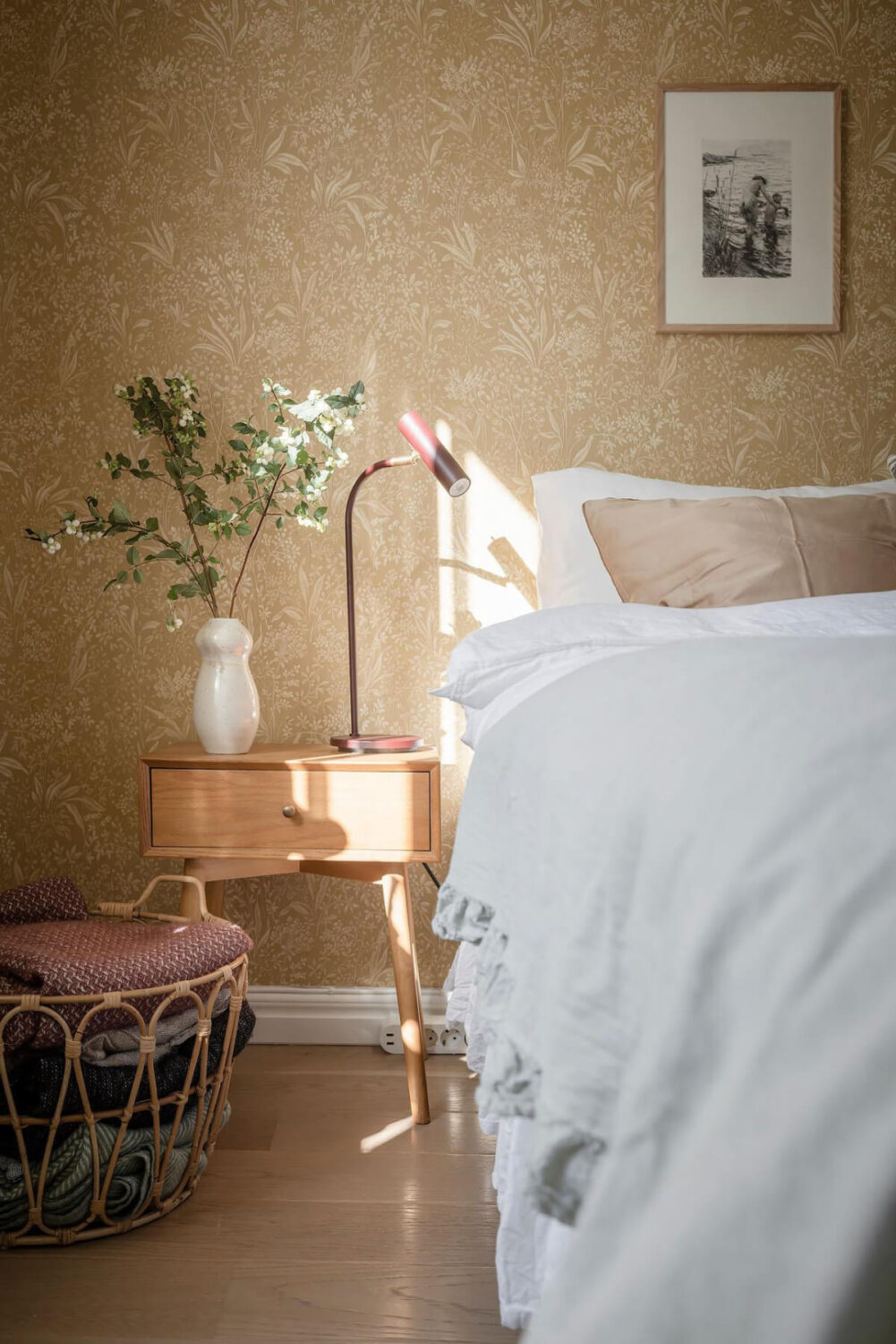 Bright Rooms with Light Color Tones in a Swedish Apartment 20 bedroom nightstand