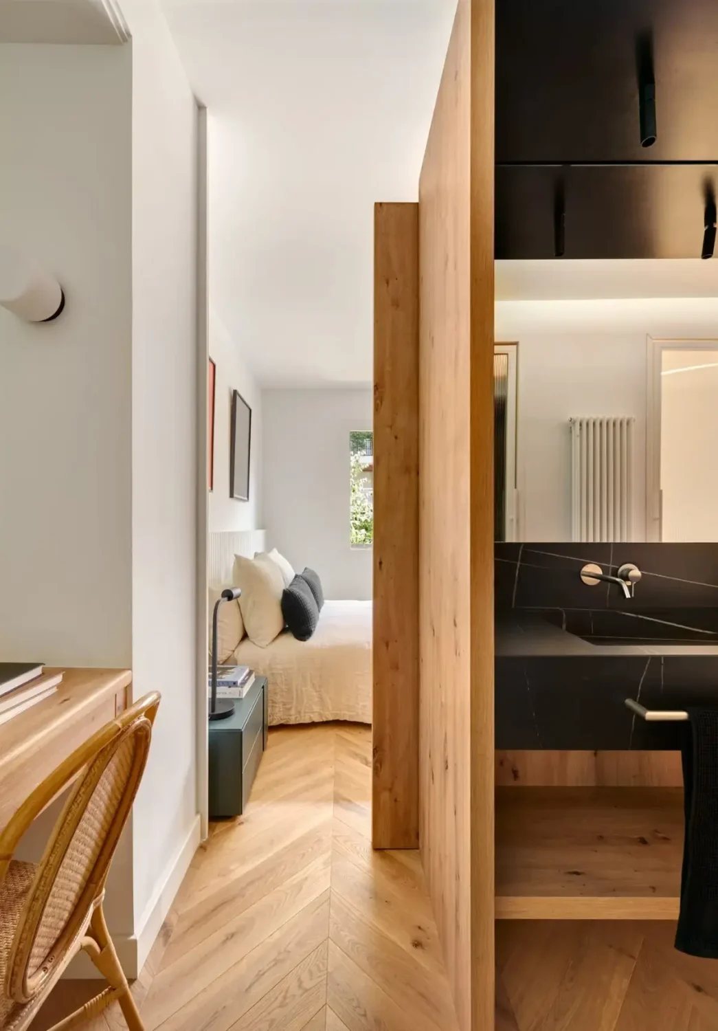 A Modern Barcelona Apartment with a Pink Bathroom 16 bedroom suite