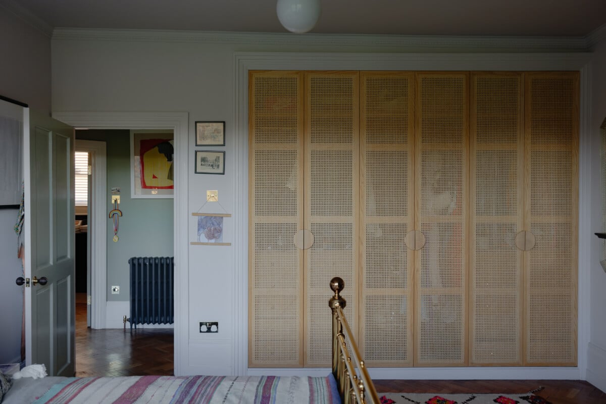 A London Edwardian House with a Light-Filled Kitchen Extension 20 built-in wardrobes cane doors