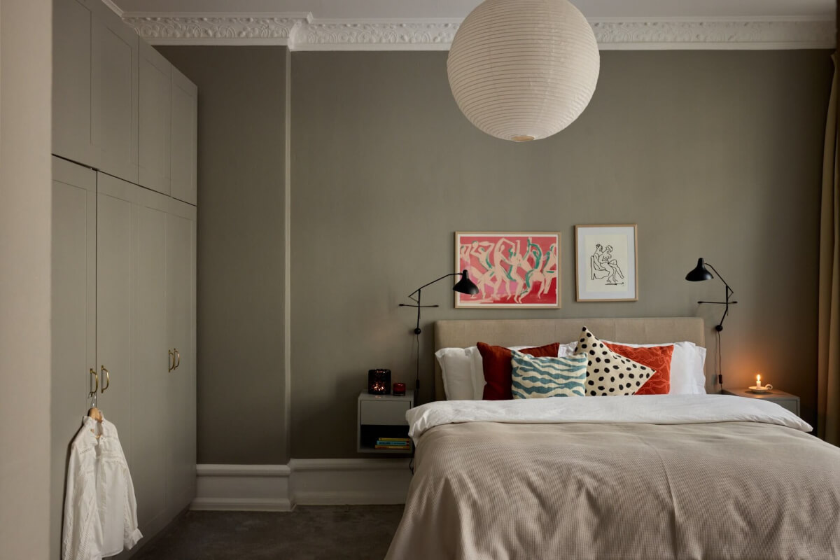 An Elegant Apartment with Period Features and Contemporary Elements 11 calm gray bedroom wardrobes