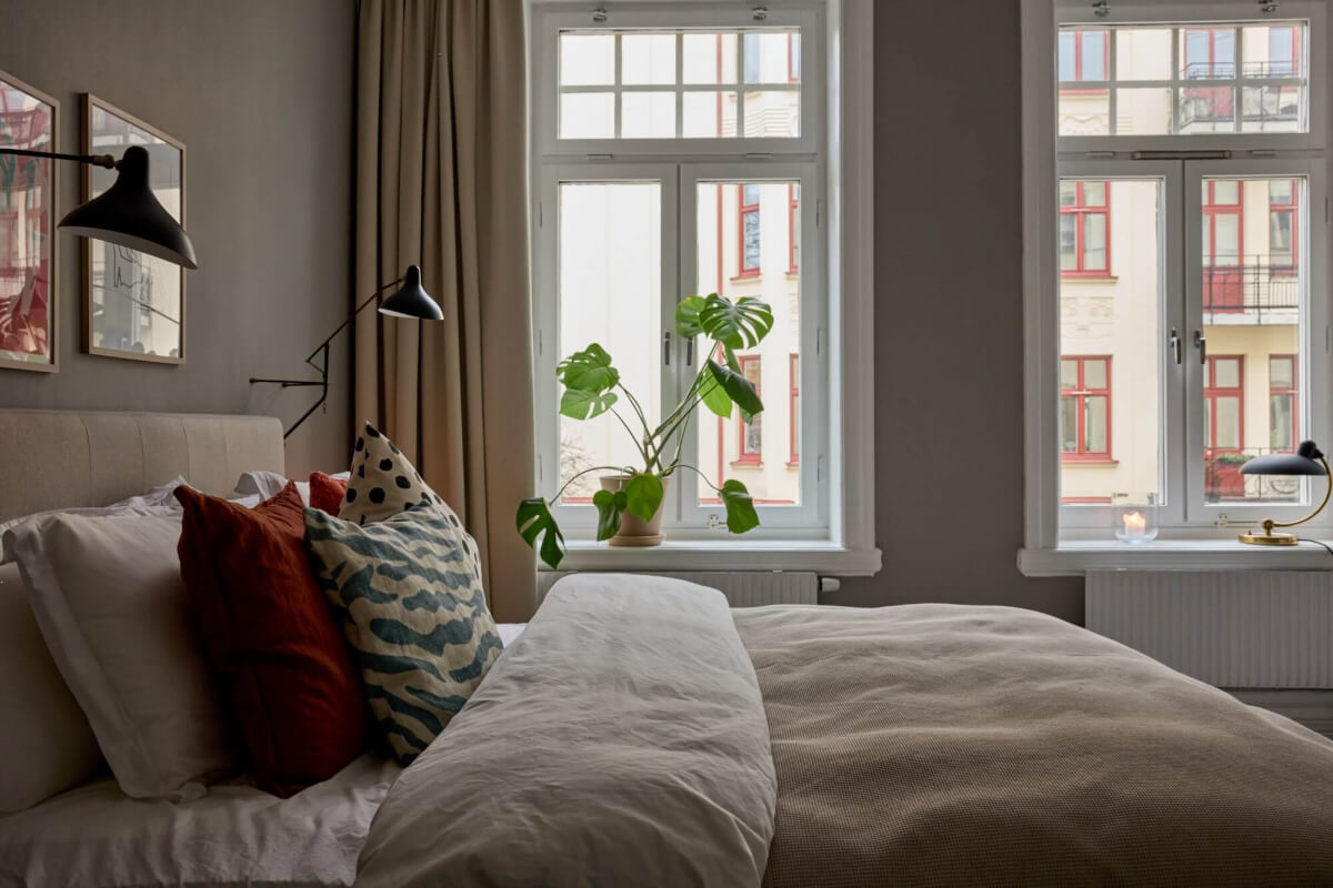 An Elegant Apartment with Period Features and Contemporary Elements 10 calm gray bedroom