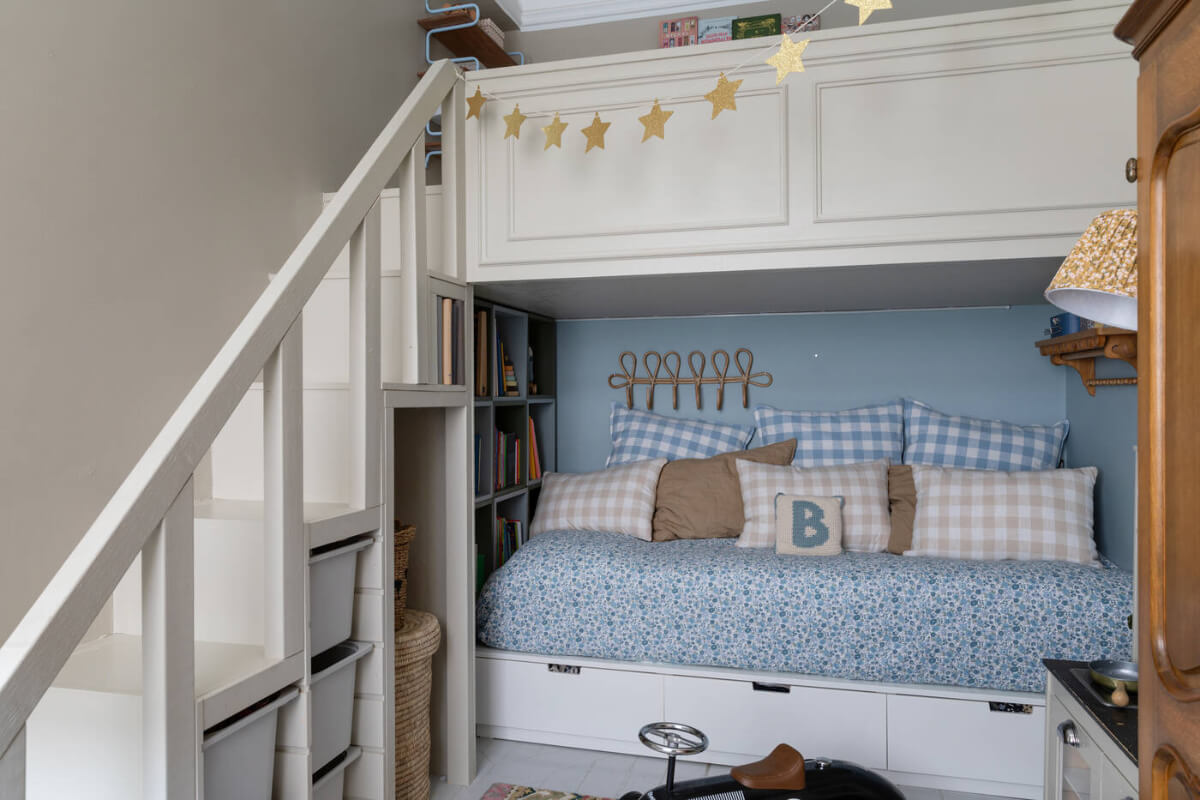A Charming Ground Floor Apartment with a Large Patio Garden 15 childrens room with loft area