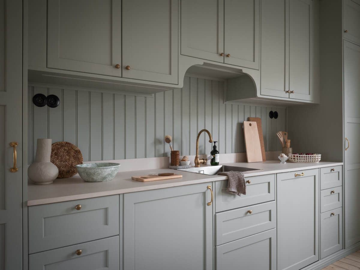 A Carefully Renovated Family Home in Sweden 8 classic kitchen brass fittings