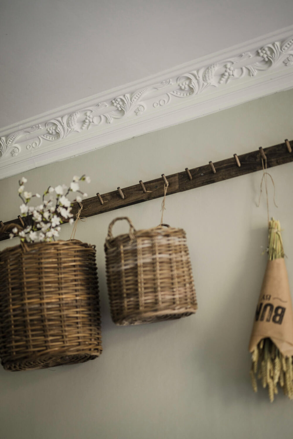 Limewash Wall and Period Features in a Swedish Apartment 10 cornicing