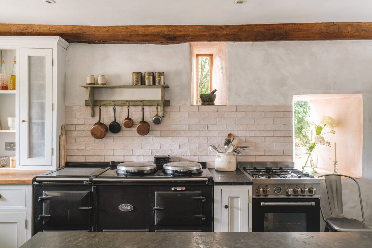 A Beautiful Renovated Country House in England 7 country kitchen aga stove