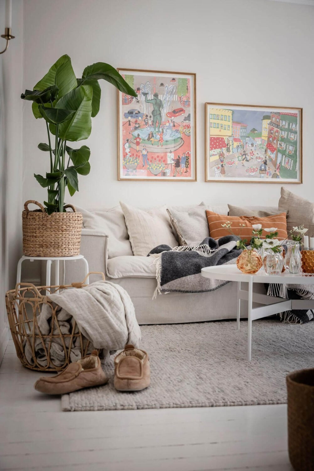 White-Painted Floorboards in a Turn-of-the-Century Apartment 2 cozy living space white floorboards