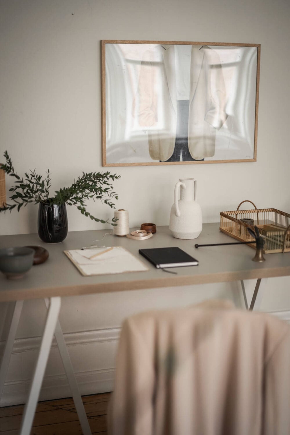 A Stylish Studio Apartment with Period Features and Large Windows 7 desk