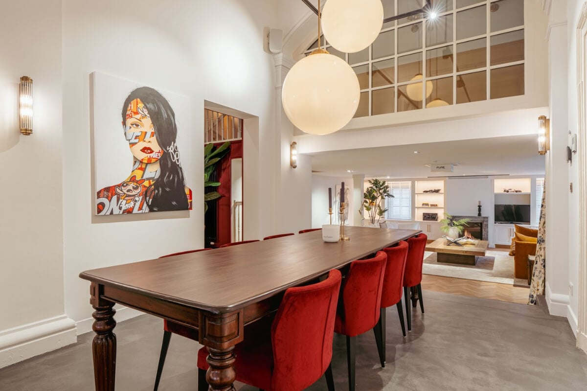 A Unique Ground Floor Duplex Apartment in Amsterdam 8 dining room high ceilings