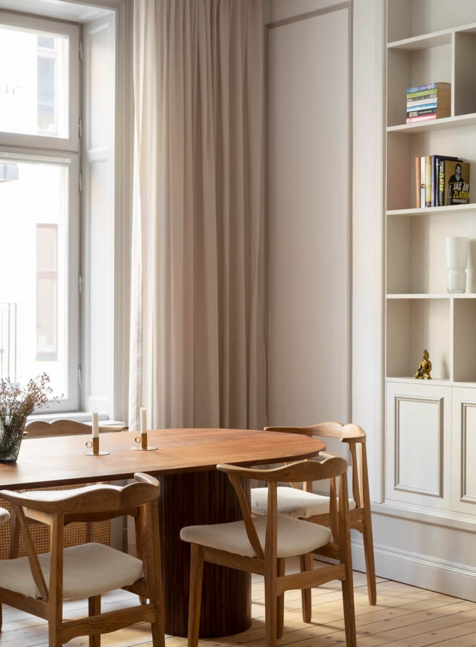 A Stylish Two-Bedroom Apartment in Stockholm 5 dining table detail