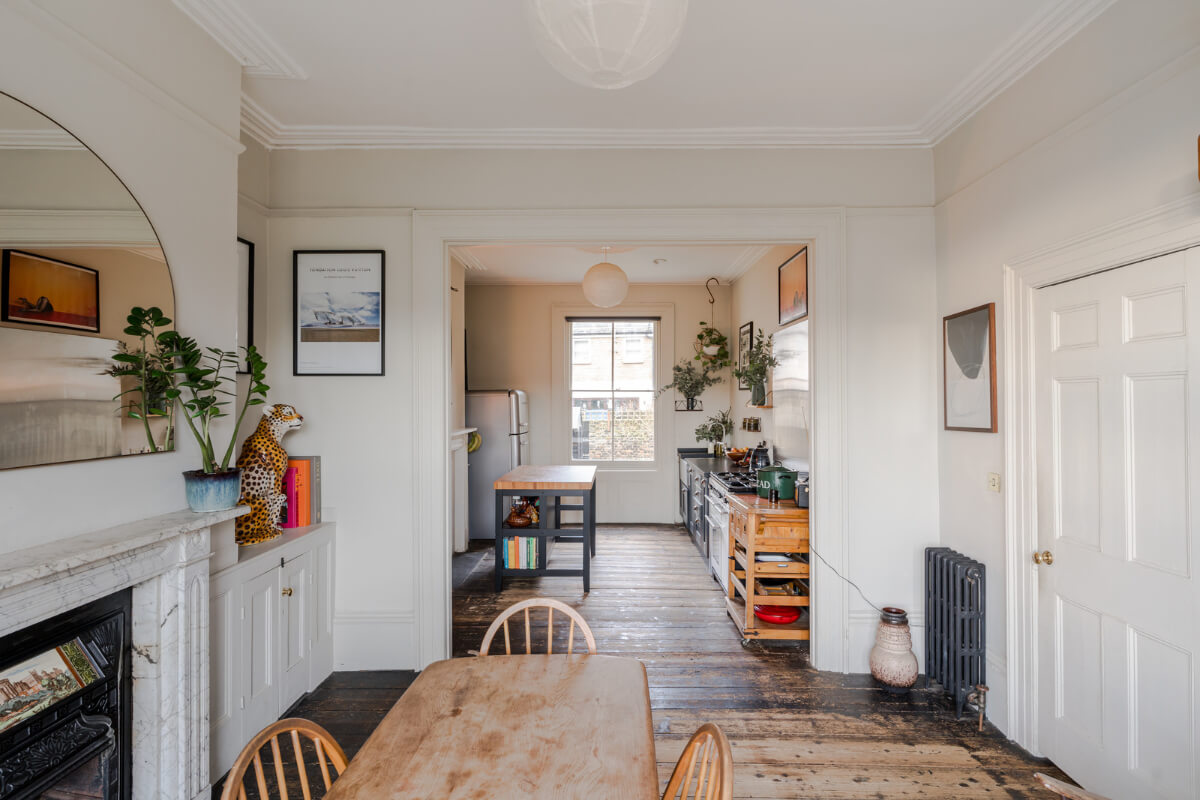Timeworn Original Floorboards in a Regency Seaside Home 6 double open plan dining room kitchen