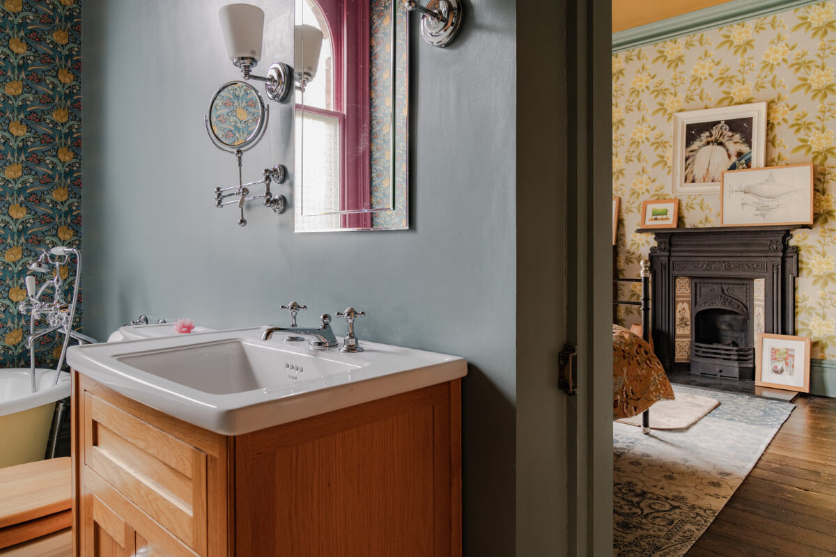 A Grand Victorian Villa in Manchester with Bold Interiors 20 en-suite bathroom with yellow tub