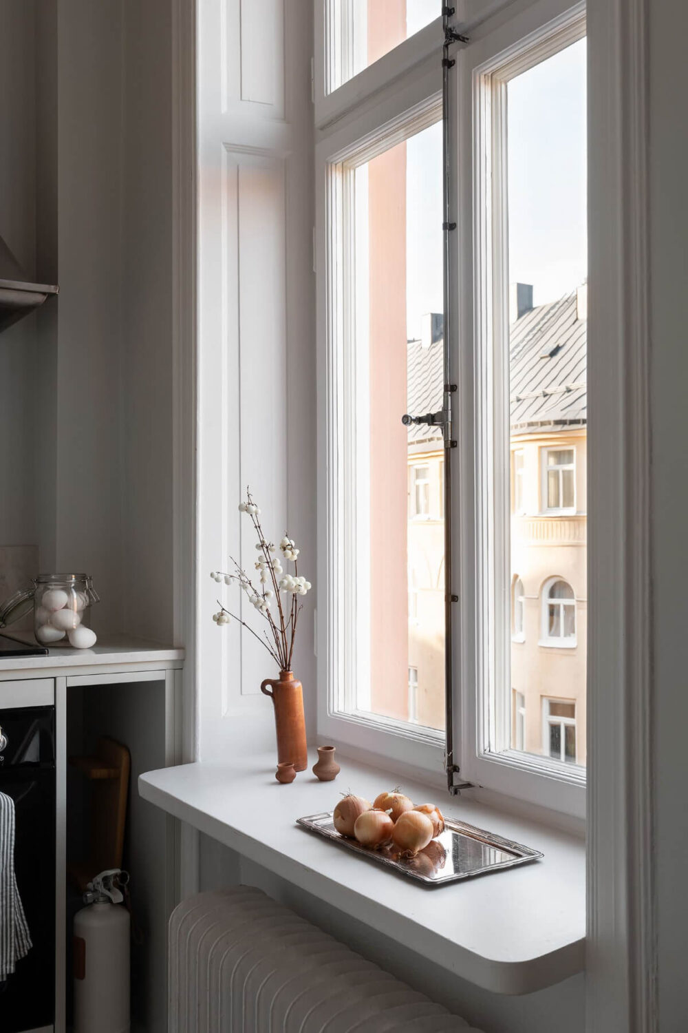 A Small Light Gray Apartment with Period Features 16 extra deep window sill
