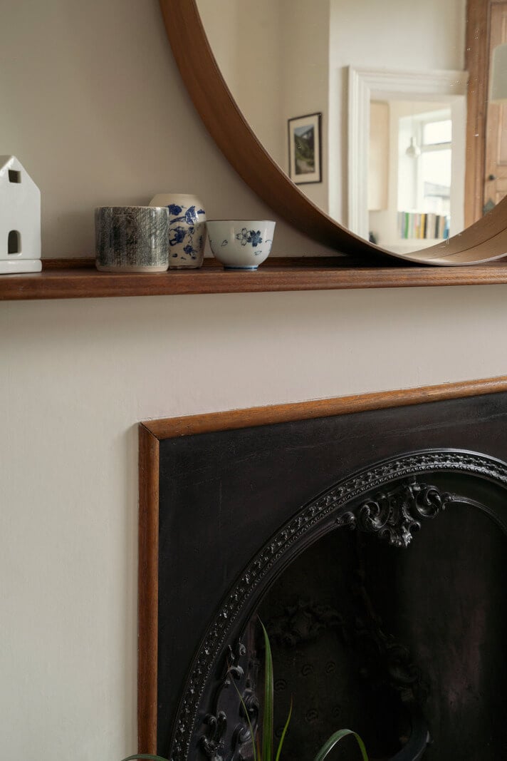 A Light One-Bedroom Apartment in a Victorian Terrace House 6 fireplace detail