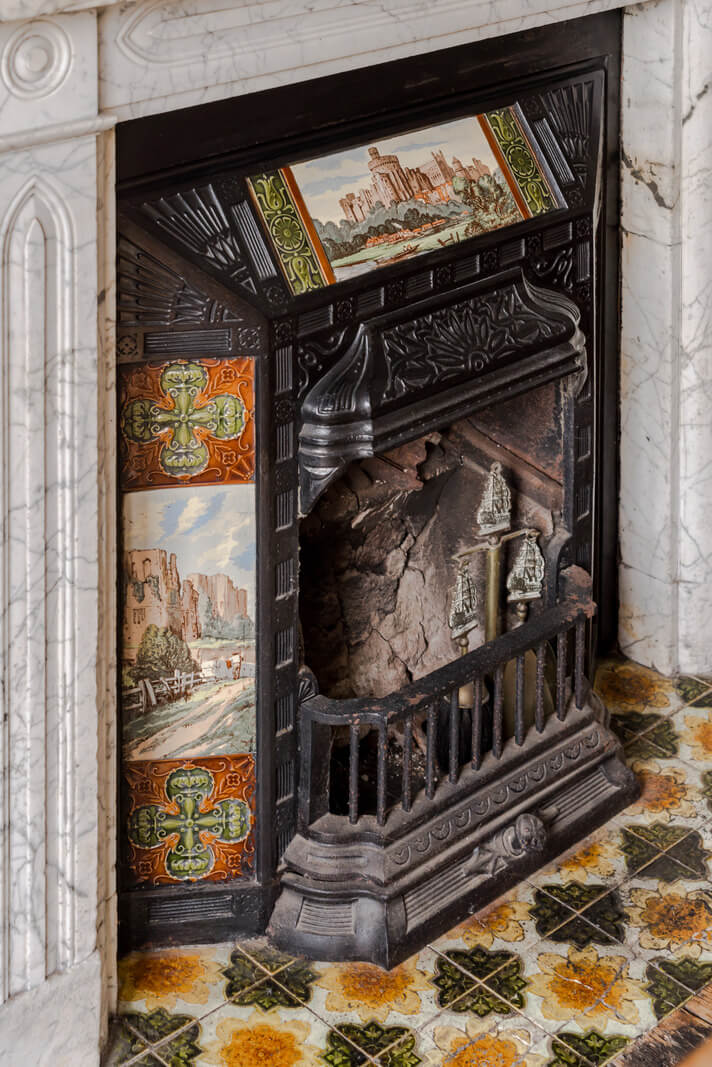 Timeworn Original Floorboards in a Regency Seaside Home 12 fireplace detail