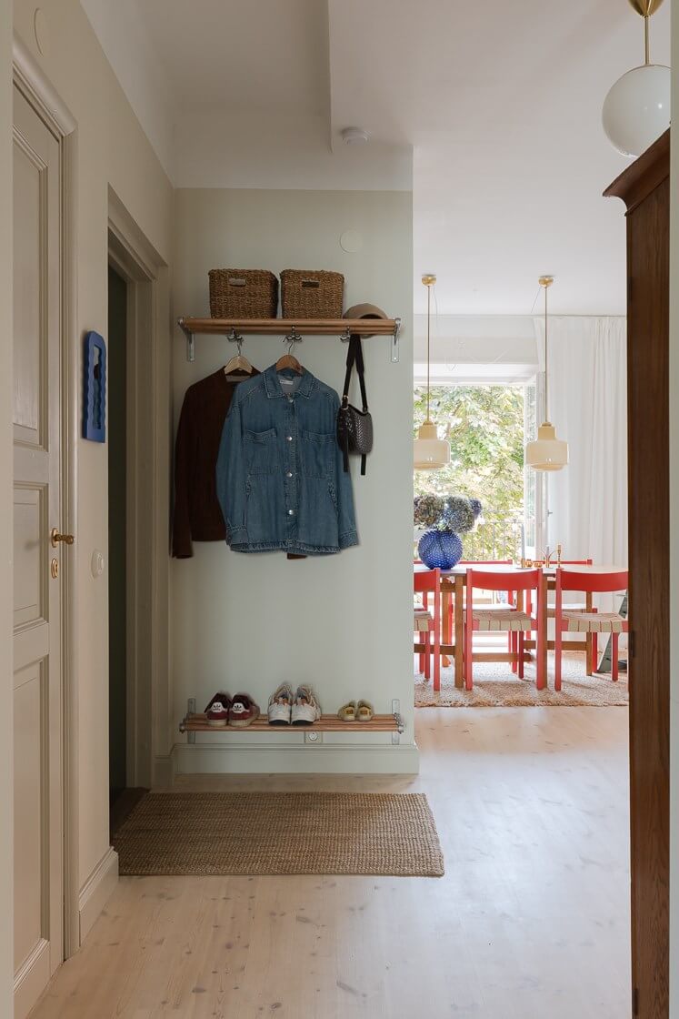 Modern Interiors in a Bright 1930s Apartment in Sweden 35 hall coat and shoe storage Modern Interiors in a Bright 1930s Apartment in Sweden