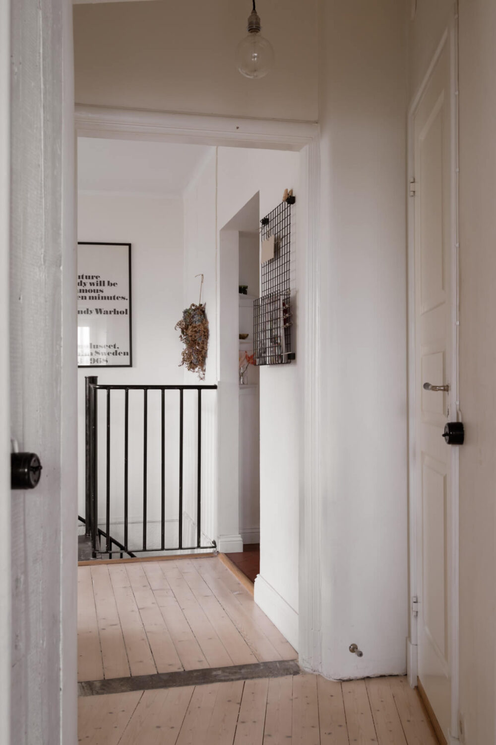 A Swedish Maisonette Apartment with Basement Bedrooms 15 hallway wooden floor