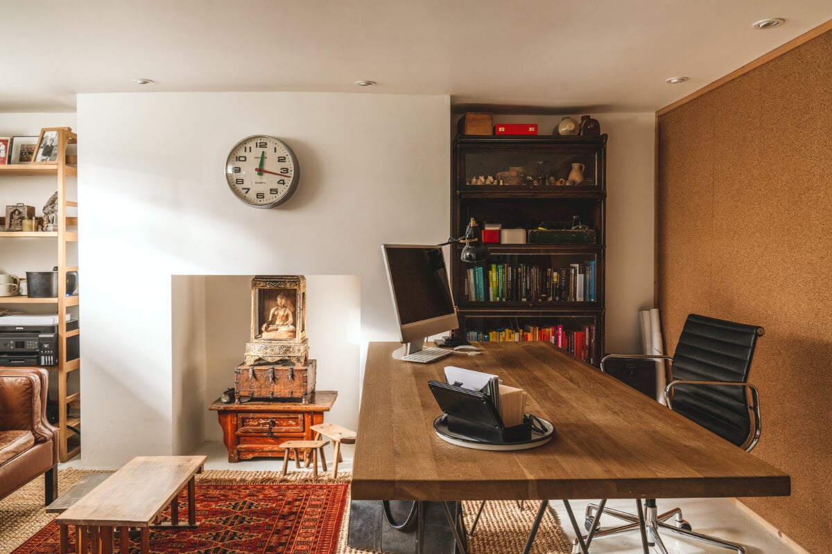 A Renovated Georgian Townhouse with a Stunning Kitchen Extension 19 home office cork wall