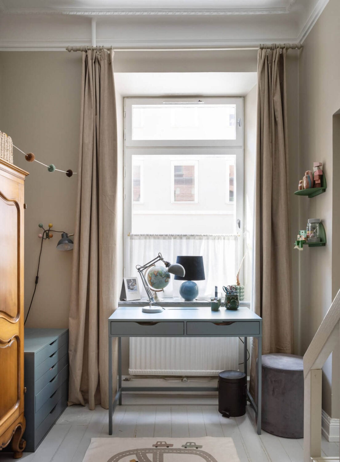 A Charming Ground Floor Apartment with a Large Patio Garden 17 kids bedroom desk in front of window