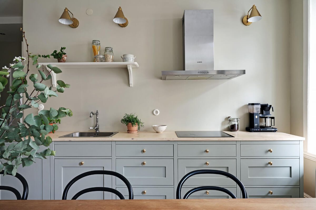 A Swedish Apartment with an Open Living Space and Period Features 12 kitchen detail
