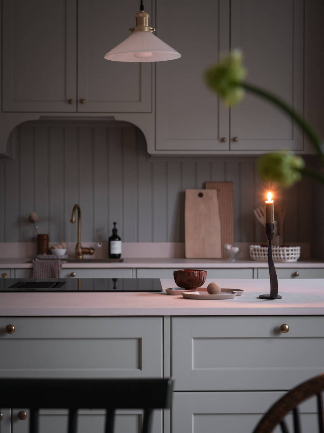 A Carefully Renovated Family Home in Sweden 13 kitchen lighted by candle