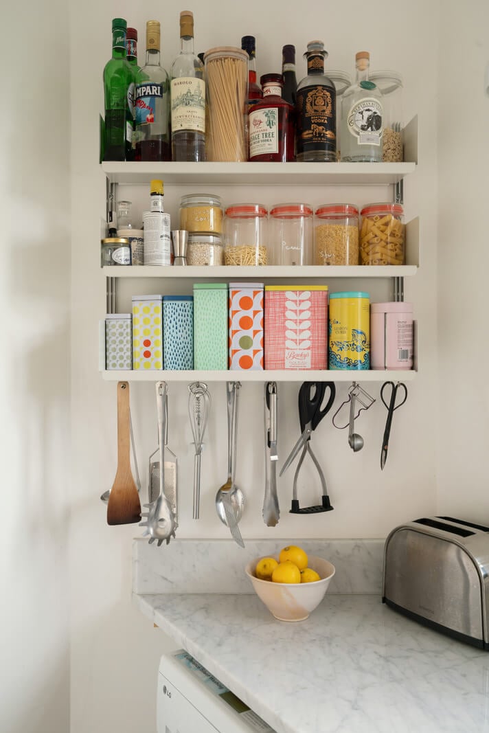 A Light One-Bedroom Apartment in a Victorian Terrace House 11 kitchen shelves