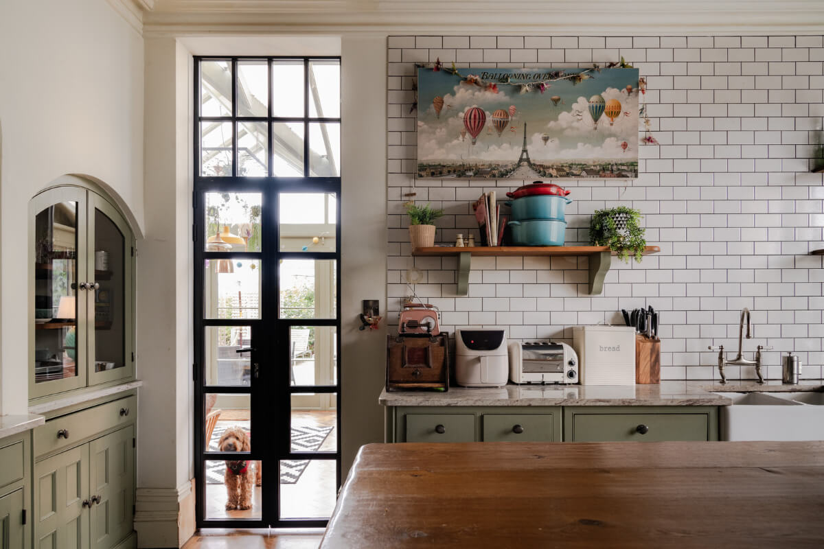 A Grand Victorian Villa in Manchester with Bold Interiors 10 kitchen white wall tiles