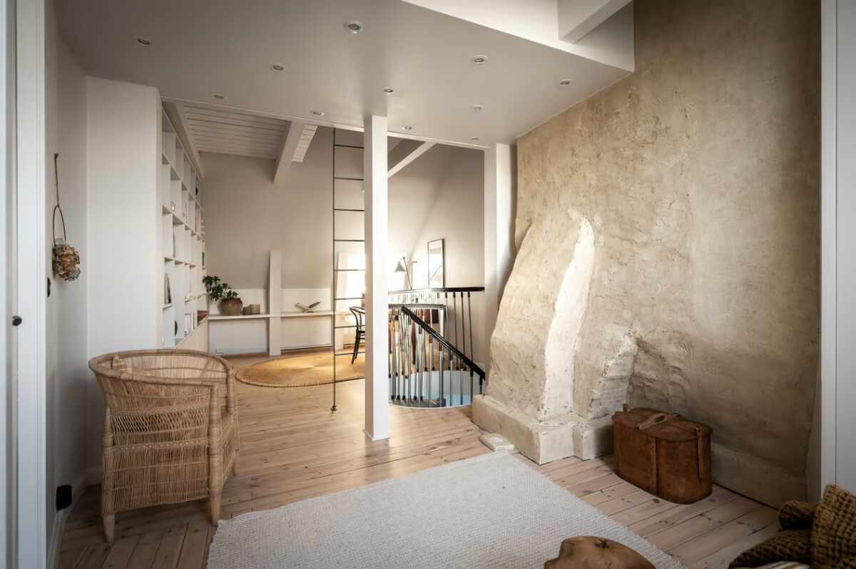 A Duplex Apartment with Period Features and a Charming Attic Bedroom 14 large attic room