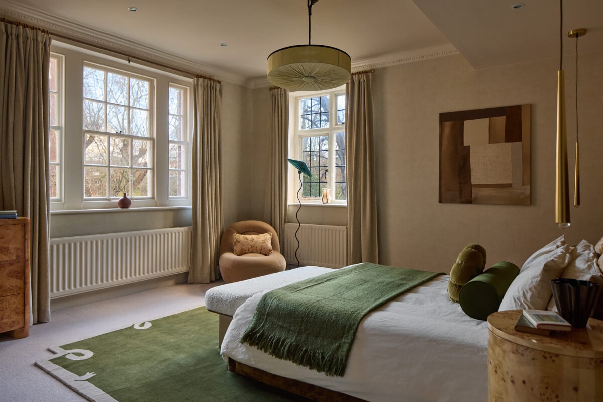 A Stunning Victorian House with Period Features and Surprising Spaces 18 large bedroom green color accents