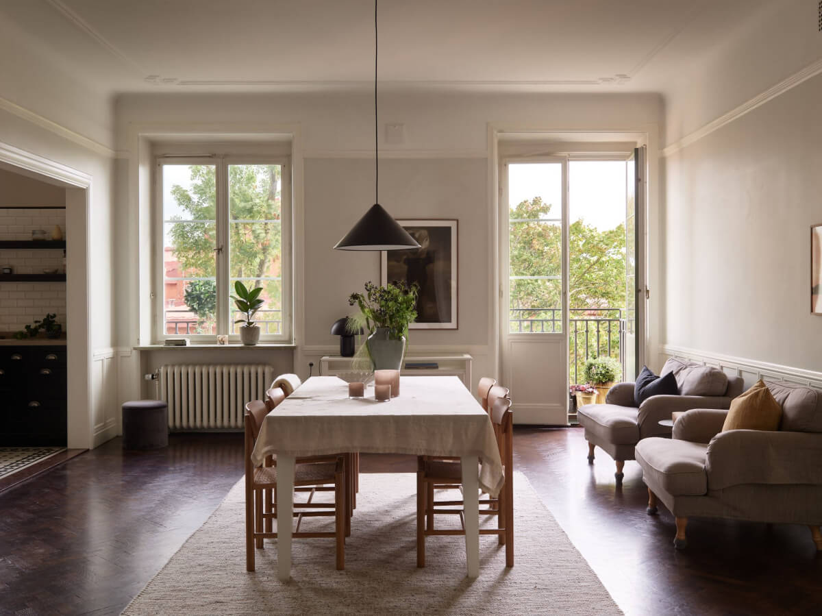 A Grand Early 20th-Century Apartment in Stockholm 1 large dining room with armchairs