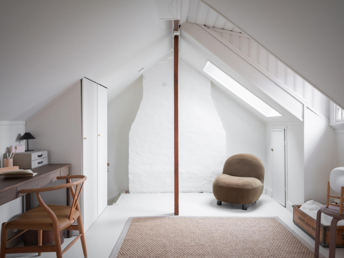 A Carefully Renovated Family Home in Sweden 35 loft space with desk