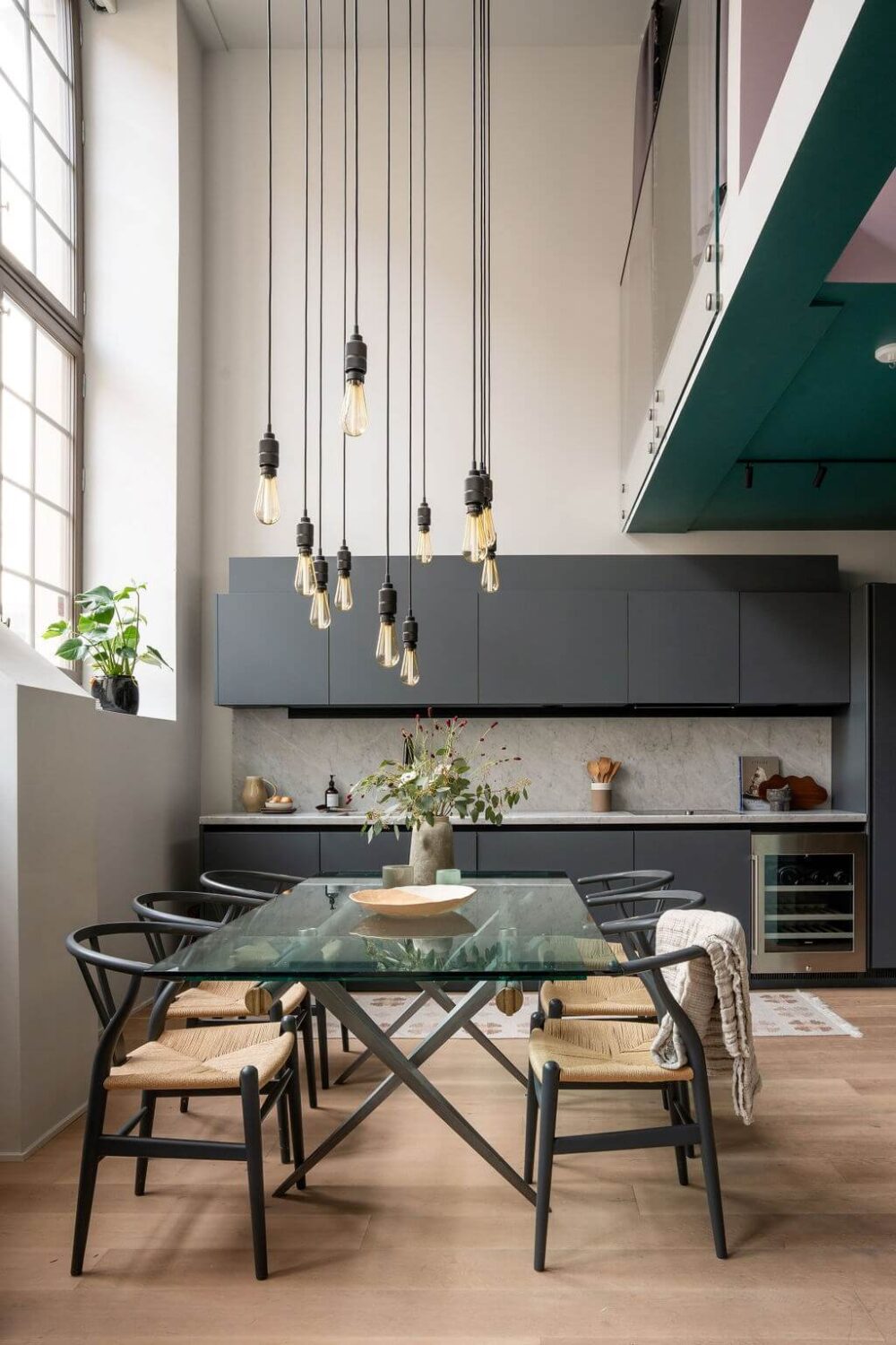 A Loft with High Ceilings and Large Windows in an Exclusive Stockholm Building 5 loft-style kitchen