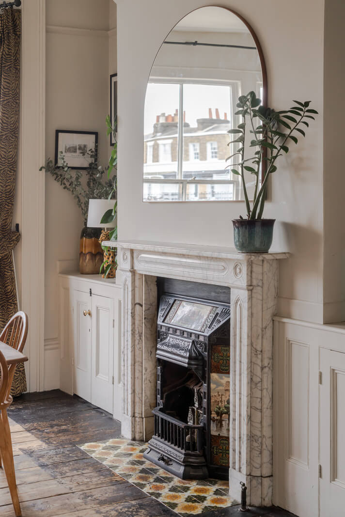 Timeworn Original Floorboards in a Regency Seaside Home 4 marble fireplace
