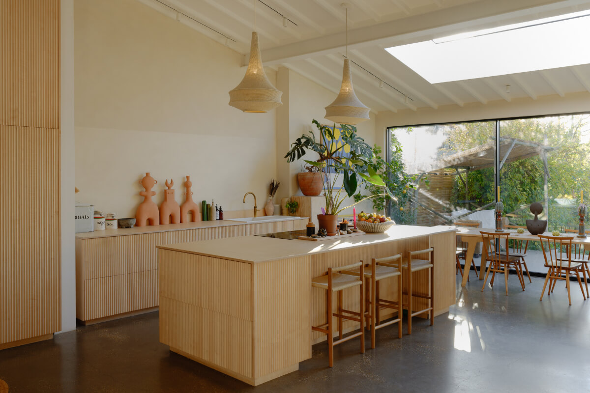 A London Edwardian House with a Light-Filled Kitchen Extension 3 modern light wooden kitchen with island