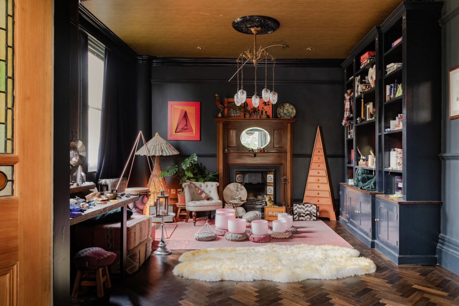 A Grand Victorian Villa in Manchester with Bold Interiors 5 moody living space