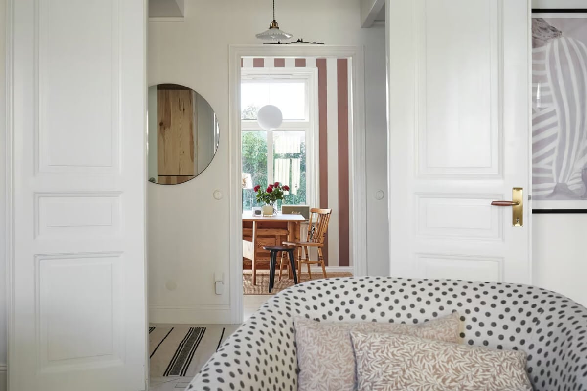 A Bright Turn-of-the-Century Apartment in Sweden 4 open floor plan scandi apartment