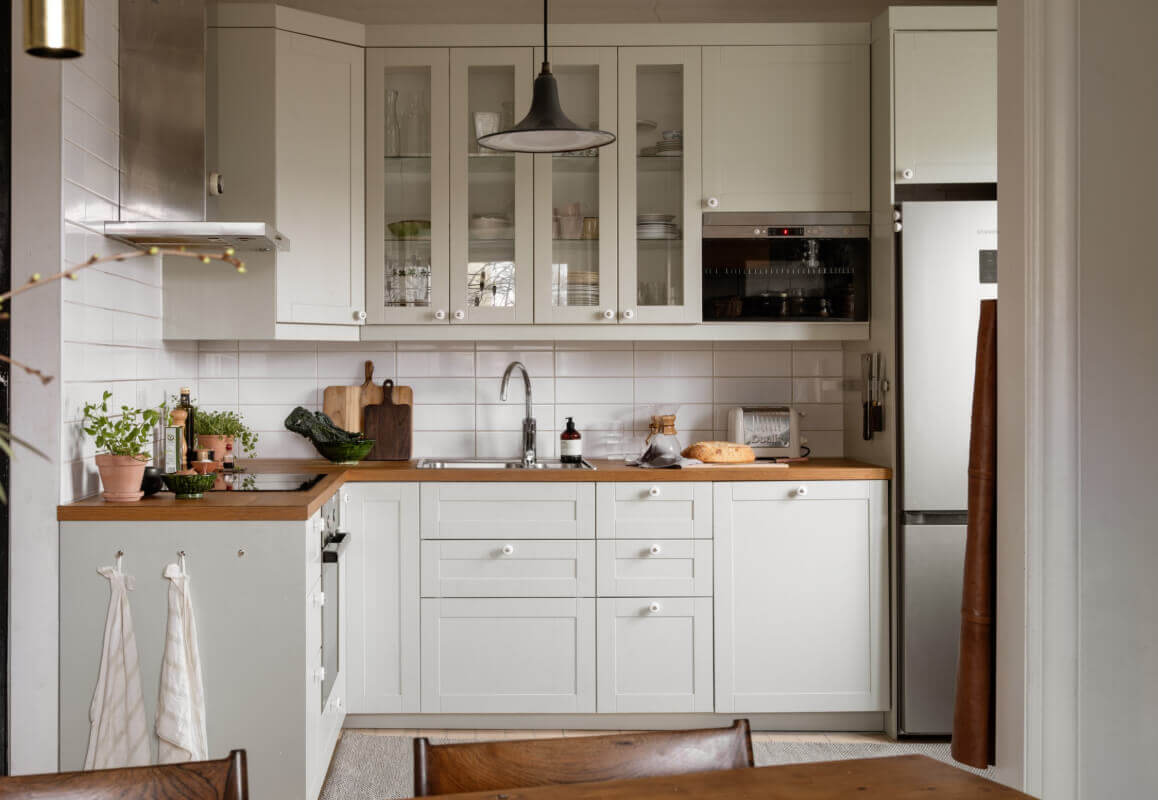 A Swedish Maisonette Apartment with Basement Bedrooms 7 open plan kitchen dining room