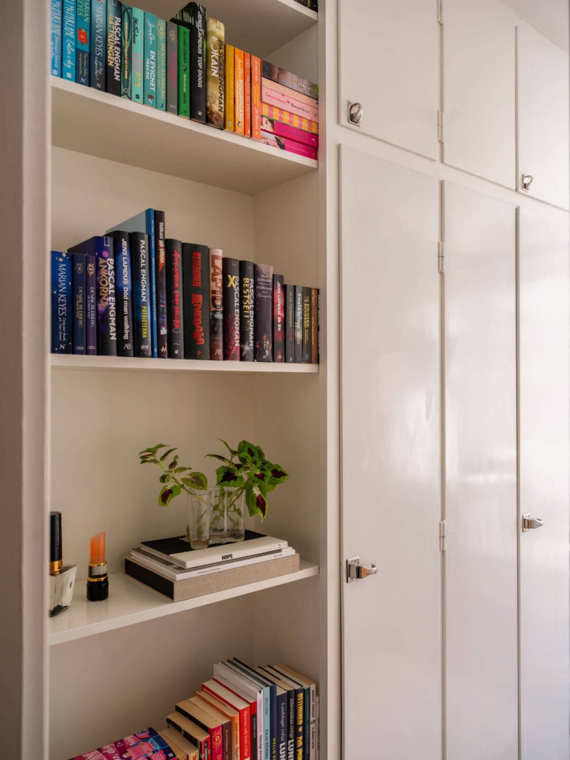 A Light, Renovated Two-Bedroom Apartment in Stockholm 18 original built-in wardrobes and bookshelves