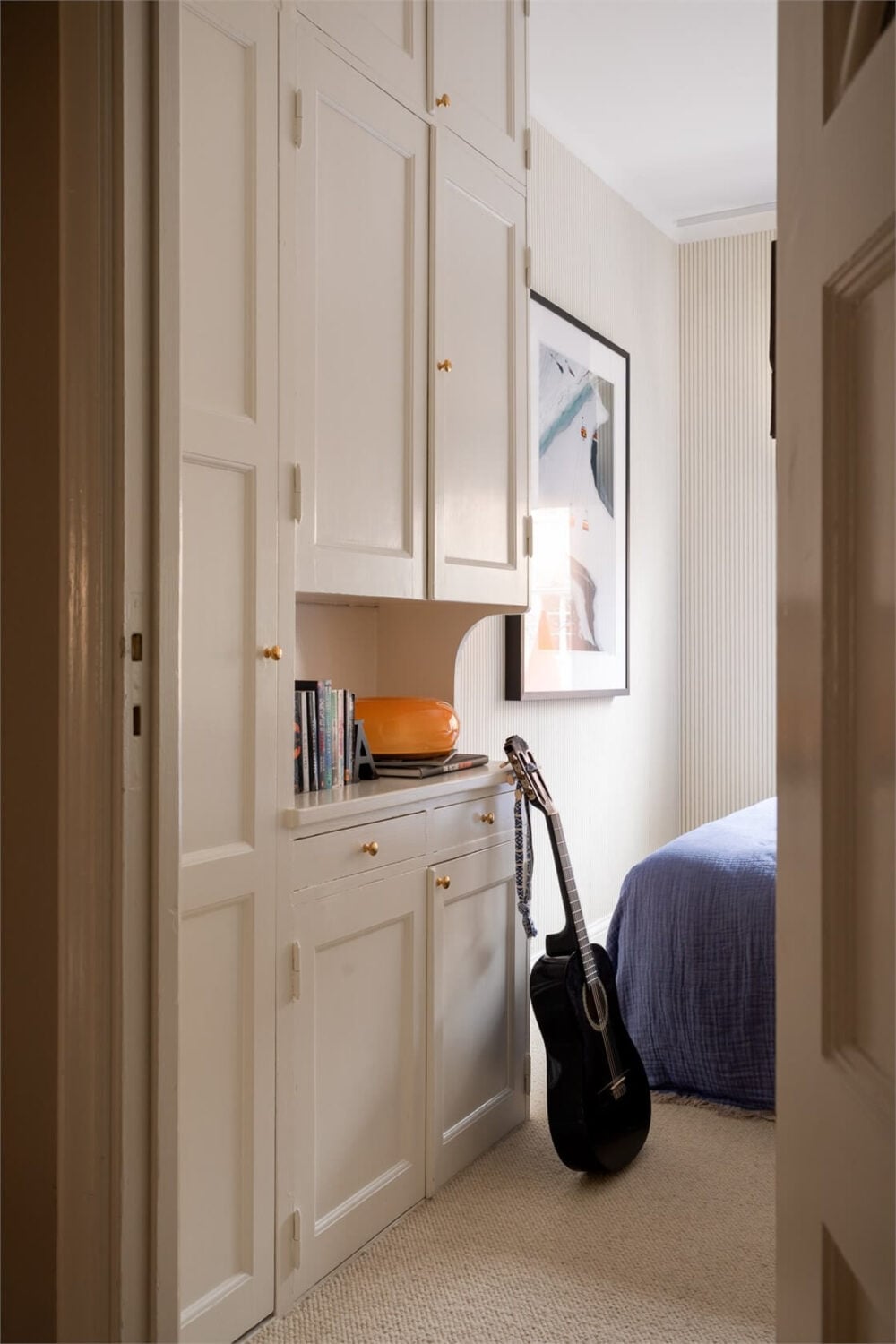 A Light-Filled Two Bedroom Apartment in Stockholm 18 original built-in wardrobes bedroom
