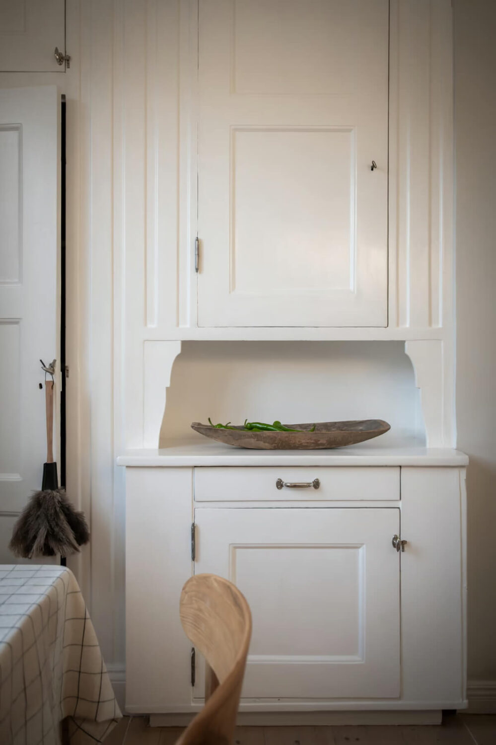 A Duplex Apartment with Period Features and a Charming Attic Bedroom 9 original kitchen cabinet