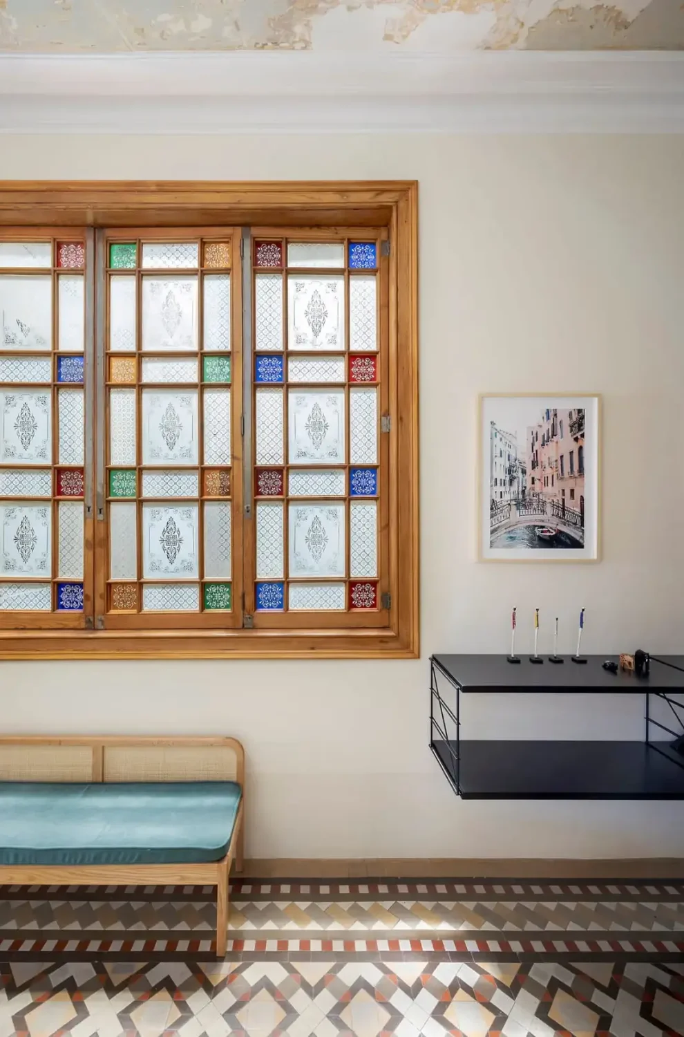 Historic Architecture and Modern Design in a Barcelona Apartment 12 original windows
