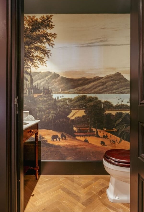 A Unique Ground Floor Duplex Apartment in Amsterdam 30 powder room wall mural