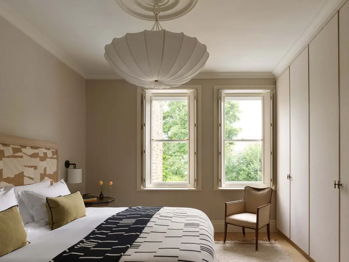 A Timeless Energy-Efficient Victorian Townhouse in Bedford Park 14 serene bedroom built-in wardrobes