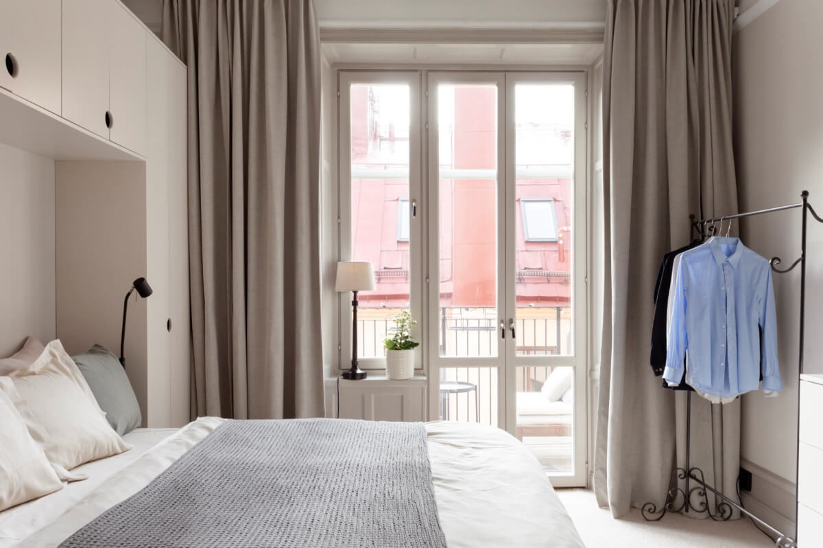A Stylish Two-Bedroom Apartment in Stockholm 15 serene bedroom with balcony