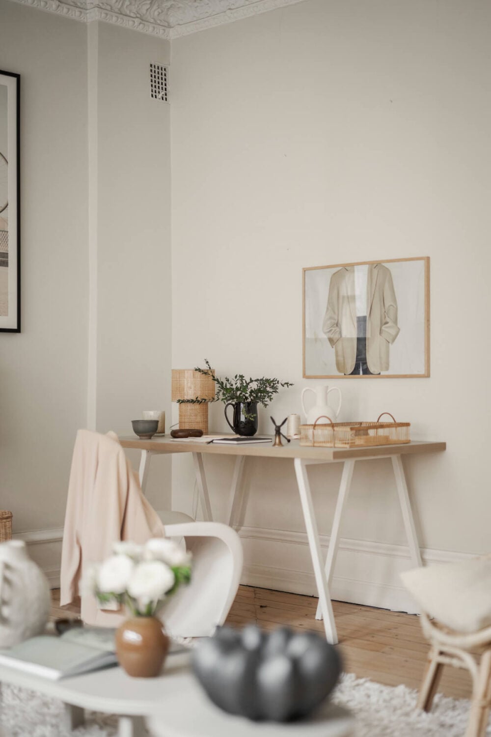 A Stylish Studio Apartment with Period Features and Large Windows 6 simple desk studio apartment