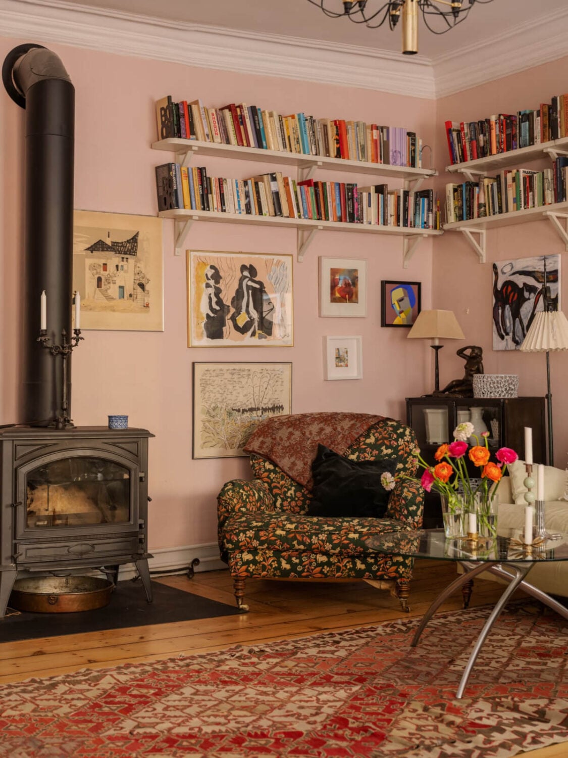 Best of 2025: Living Rooms 8 sitting room with bookshelves wood burner