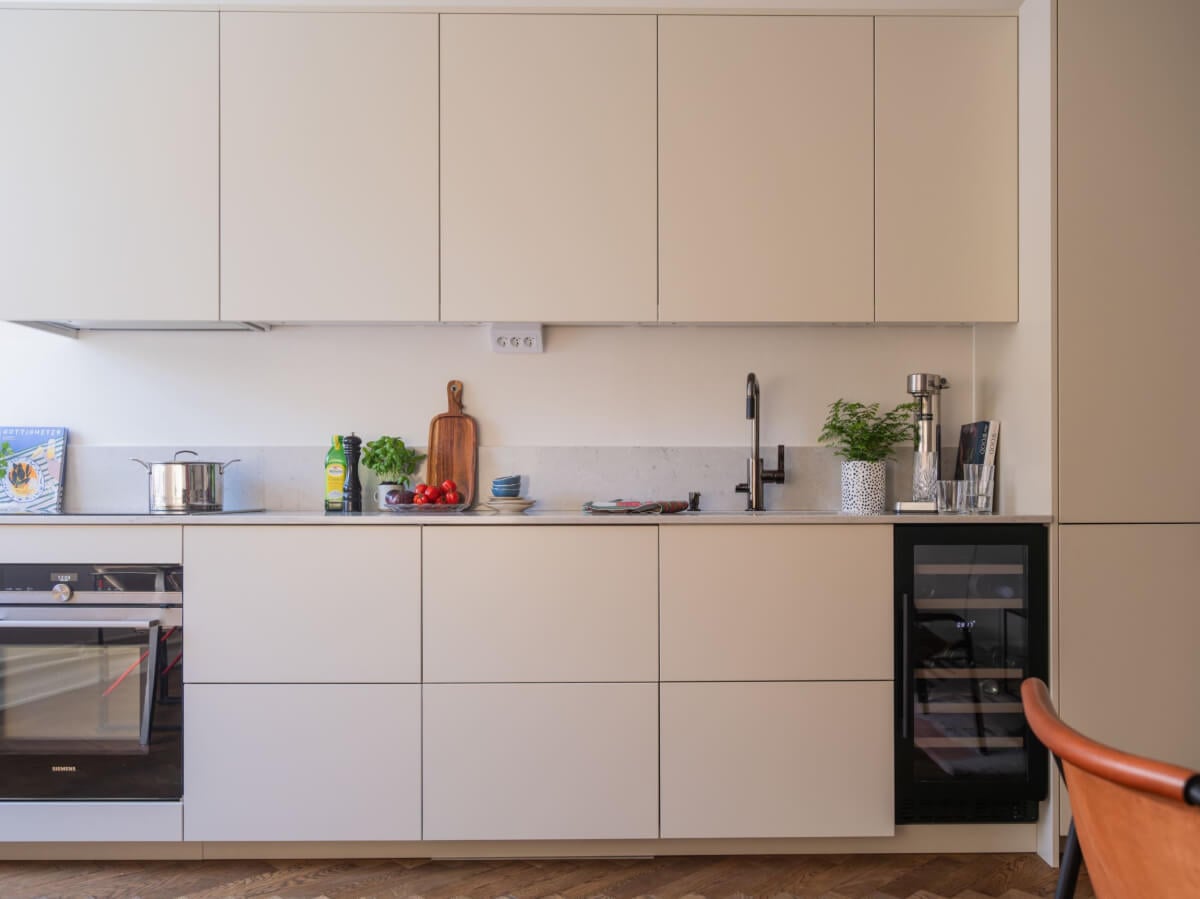 A Light, Renovated Two-Bedroom Apartment in Stockholm 8 sleek modern kitchen