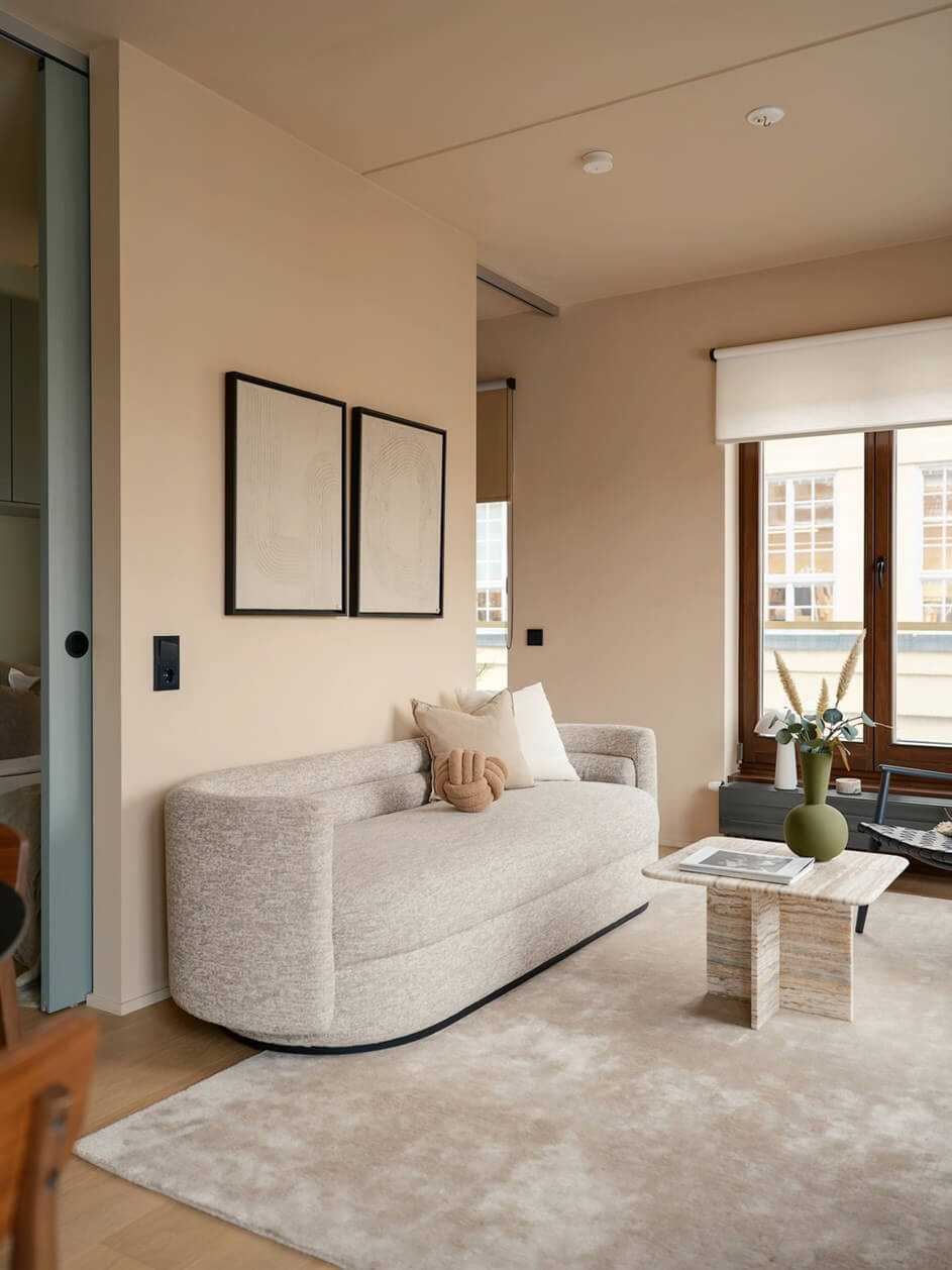 A Small Modern Stockholm Apartment with Smart Storage Solutions 4 small serene living room